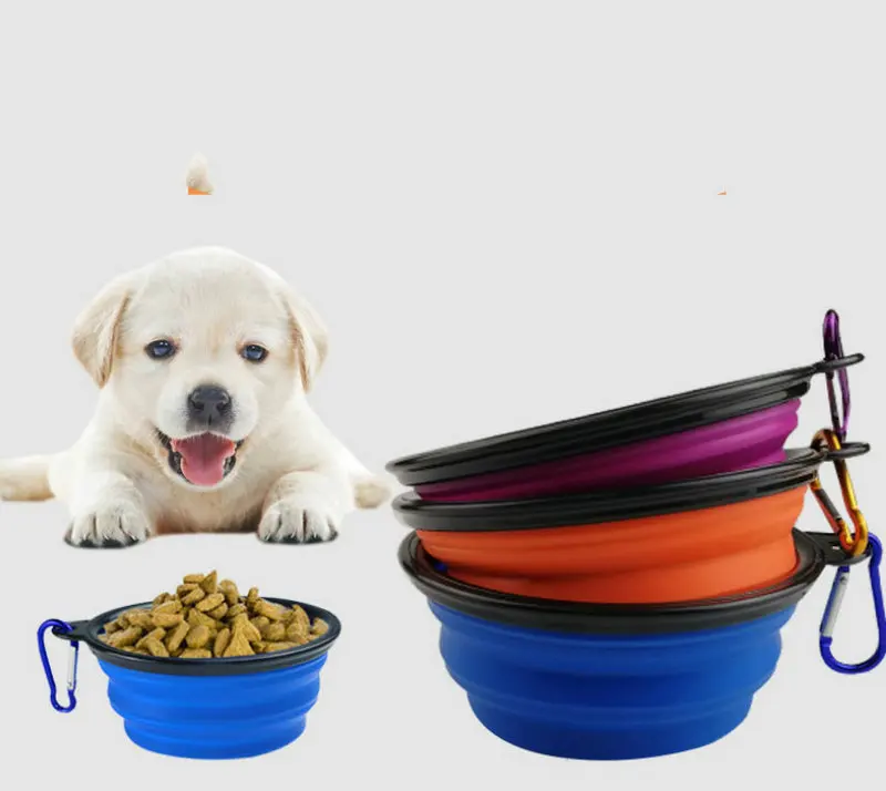 Large Size Collapsible Dog Cat Soft Food Water Bowl For Travel Outdoor