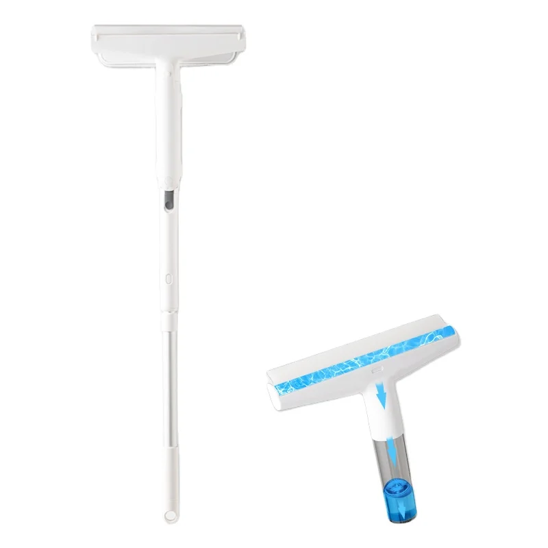 

2021 New Design can collect water Window cleaning Squeegee 3 in1 easy comfortable extendable long spray window squeegee cleaner, White