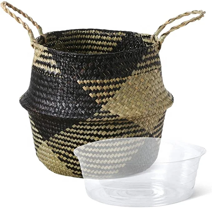 

VietNam Household Decor Seagrass Belly Basket Woven Handmade Seagrass Storage Basket, Natural or oem