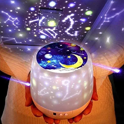 2 in 1 projection night light with starry night light projector lamp for baby night light projector and 5 transparencies free