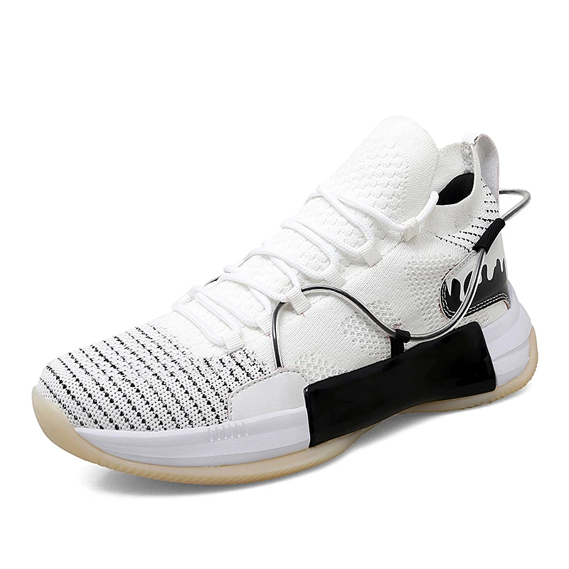 

New Arrival Fashion Mens Sport Sneaker Anti-slip Wear-resistant Rubber Sole Basketball Shoes, Black, green