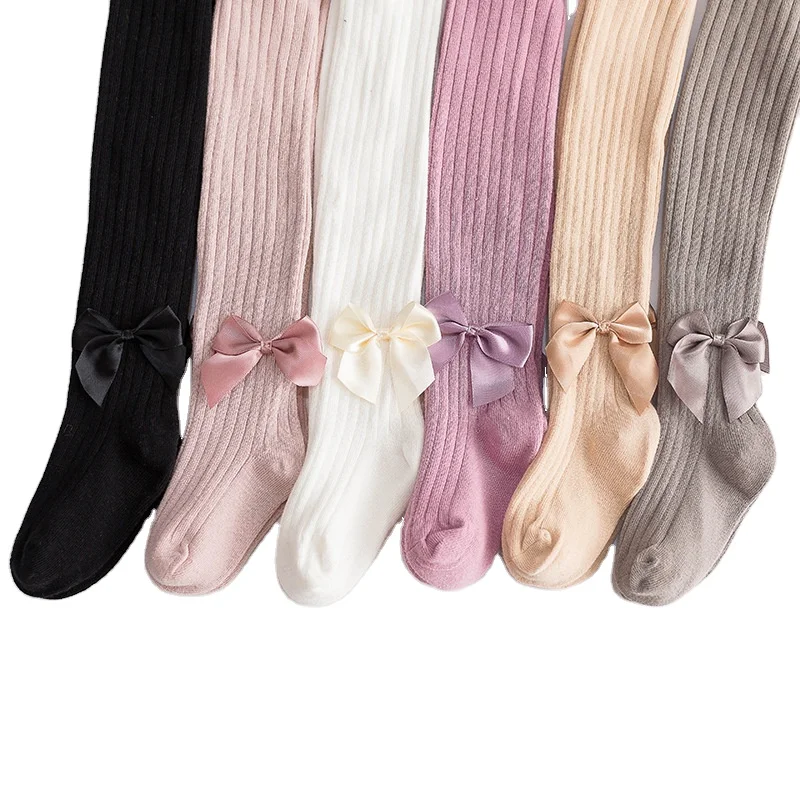 

M307 Autumn New Baby Leggings Baby Girl Socks Bow Knit Children's Pantyhose, Picture shown