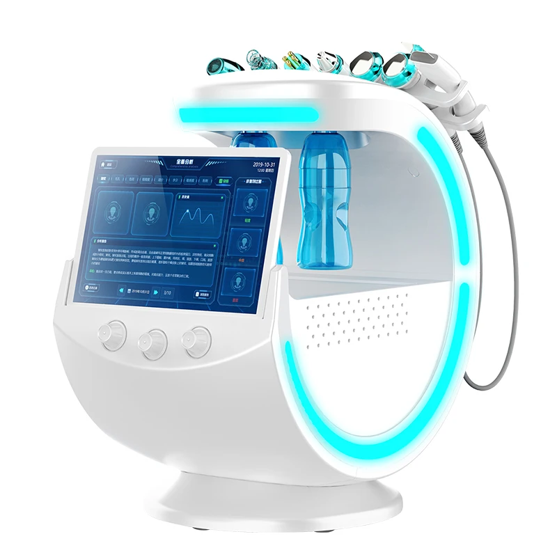 

hydrafacials Intelligent Ice Blue RF Hydra Oxygen Jet Water Peeling facial beauty machine with skin analyzer