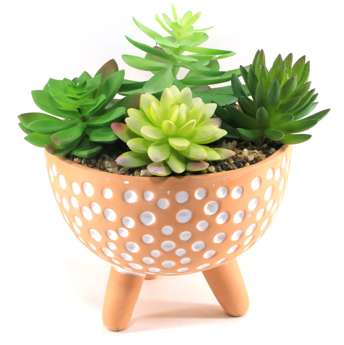 兵马俑锅粘土陶瓷陶器播种机仙人掌花盆多汁苗圃盆,土黄色和白色