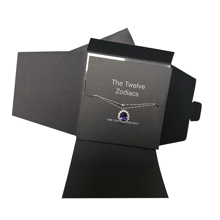 

Custom Printed Black Necklace Bracelet Jewelry Display Card