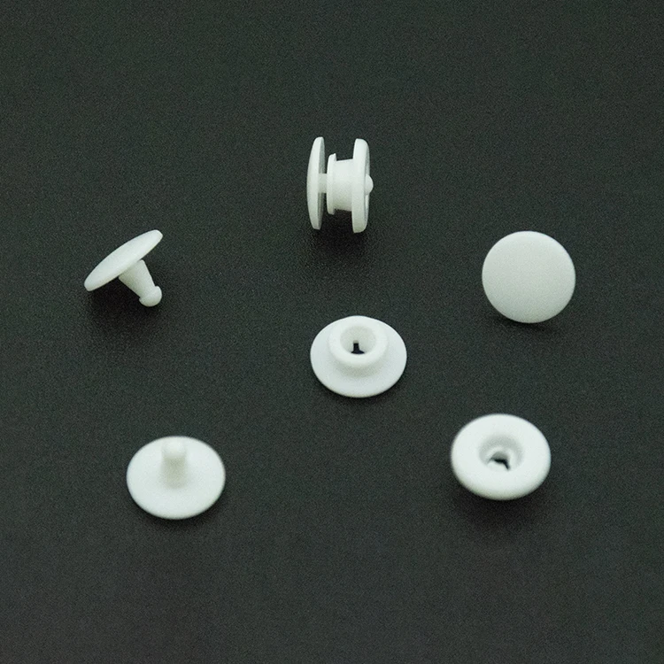 

Environmentally Friendly Nylon Snap Rivets White Plastic Fastener Snap Buttons