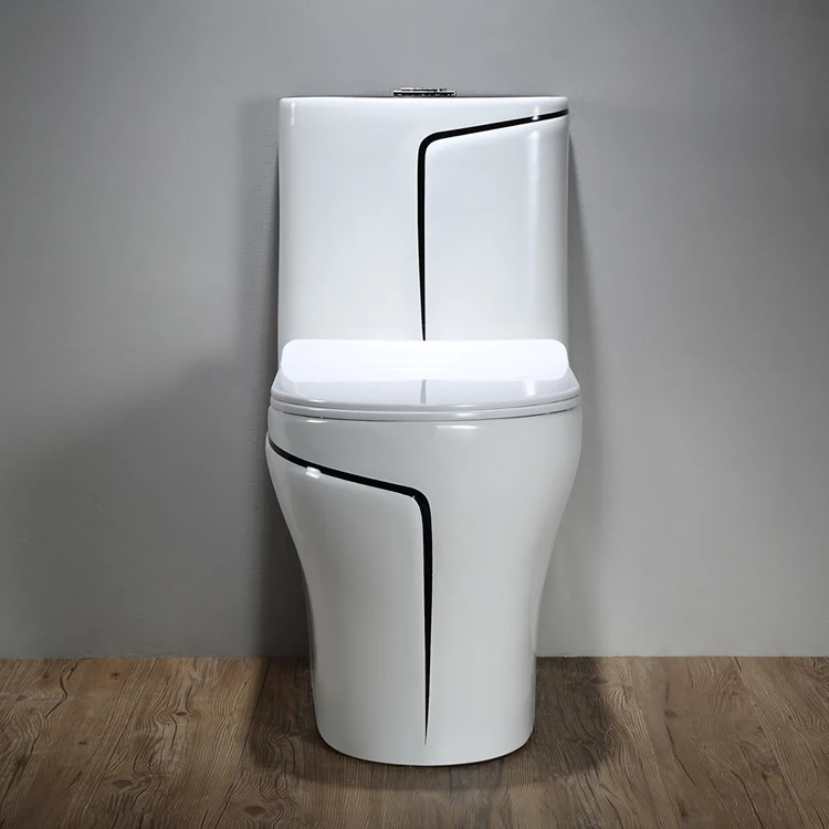 Modern ceramic color toilet bathroom vanity double trap siphonic toilet