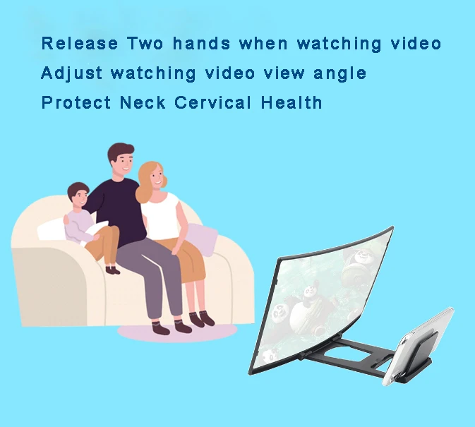 
New products 12 inch 3d curved enlarged smartphone screen amplifier 2x movies TV mobile phone screen amplifier 