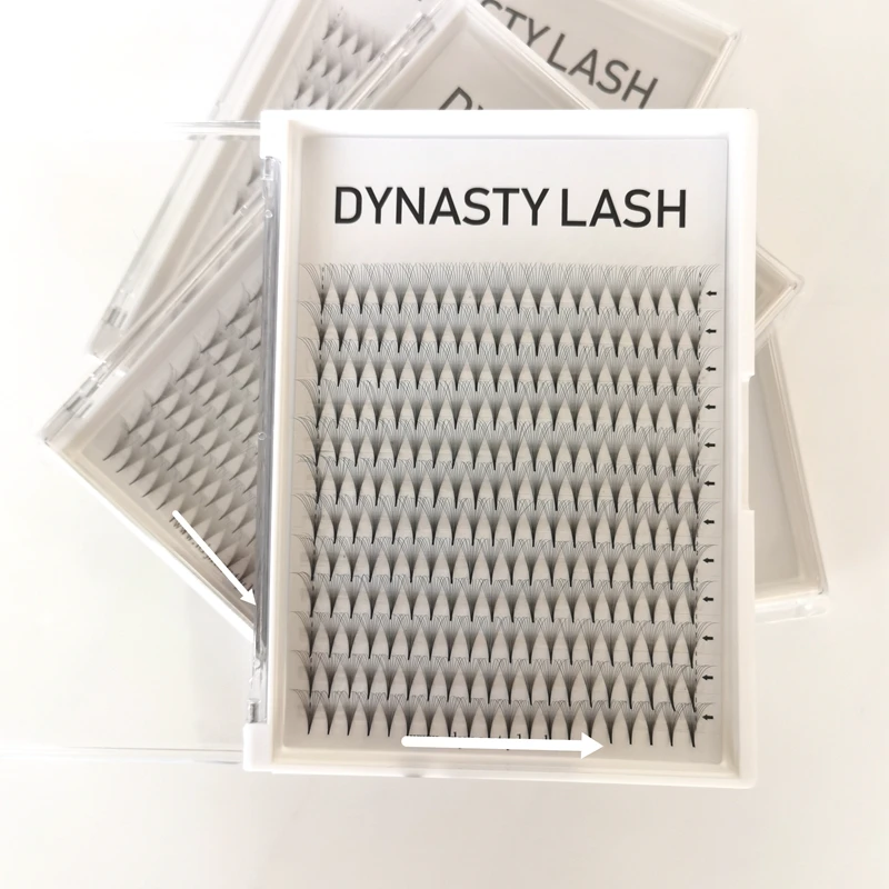 

premade lash fan 10d premade fans 400 tray short stem d curl 0.03 0.05 thickness sharp stem premade fans, Natural black