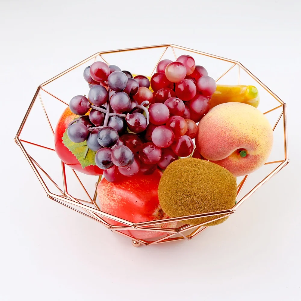

Metal Fruit Basket for kitchen with Bread Vegetables, Gold