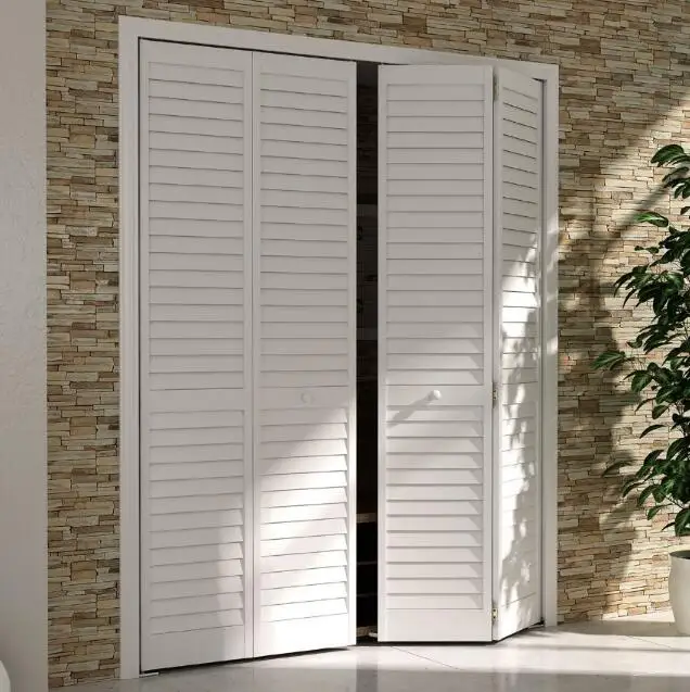 White Solid Core Louver Sliding Closet Bifold Door Buy Bifold