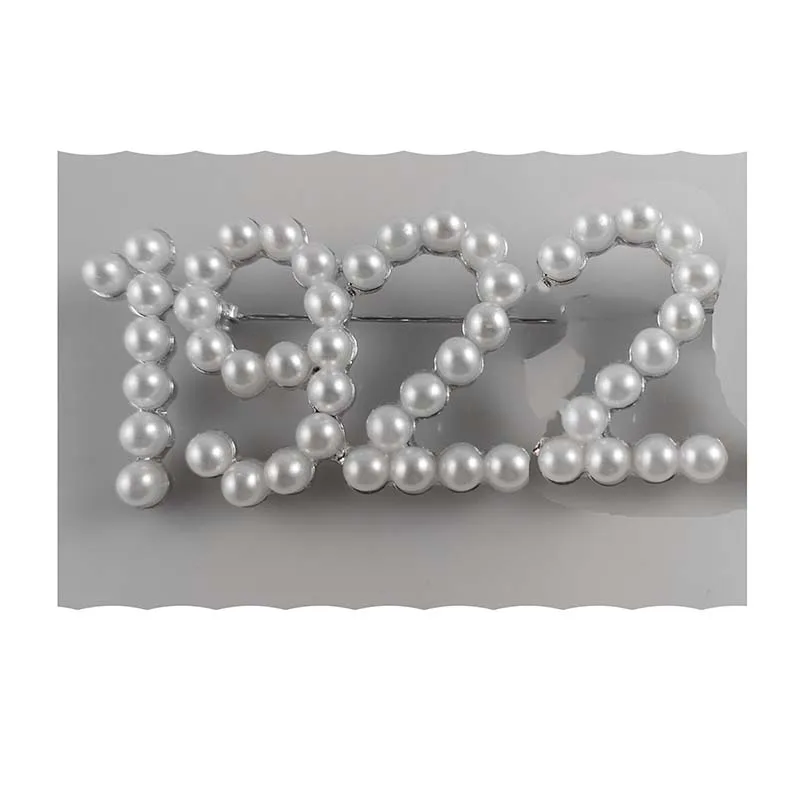 

Topvesko Silver Number Brooch 3 inch large Sorority 1922 Pearl Brooch, Picture