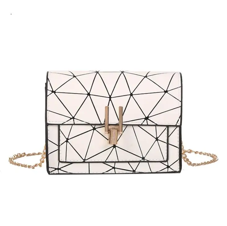 

Chain Wild Crack Printing Wild Sling Shoulder Bag New Mini Messenger Women Handbag, White,black,gray