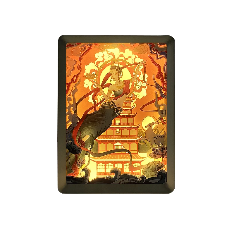 

Traditional Chinese Dunhuang Feitian Culture and Art Paper cut light box Celebration Party Decorations The best gift for guests