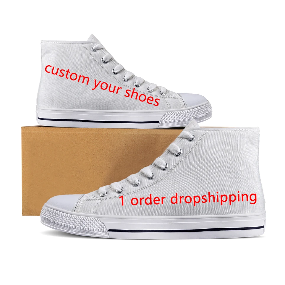 

Low moq high quality dropship wholesale cheap oem white casual design printed canvas custom logo shoes men