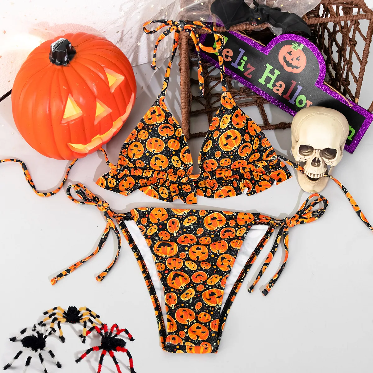 

2021 Beachwear Sets Sexy Women Shein Bikinis Printed Halloween Cosplay Bikini, Picture showed