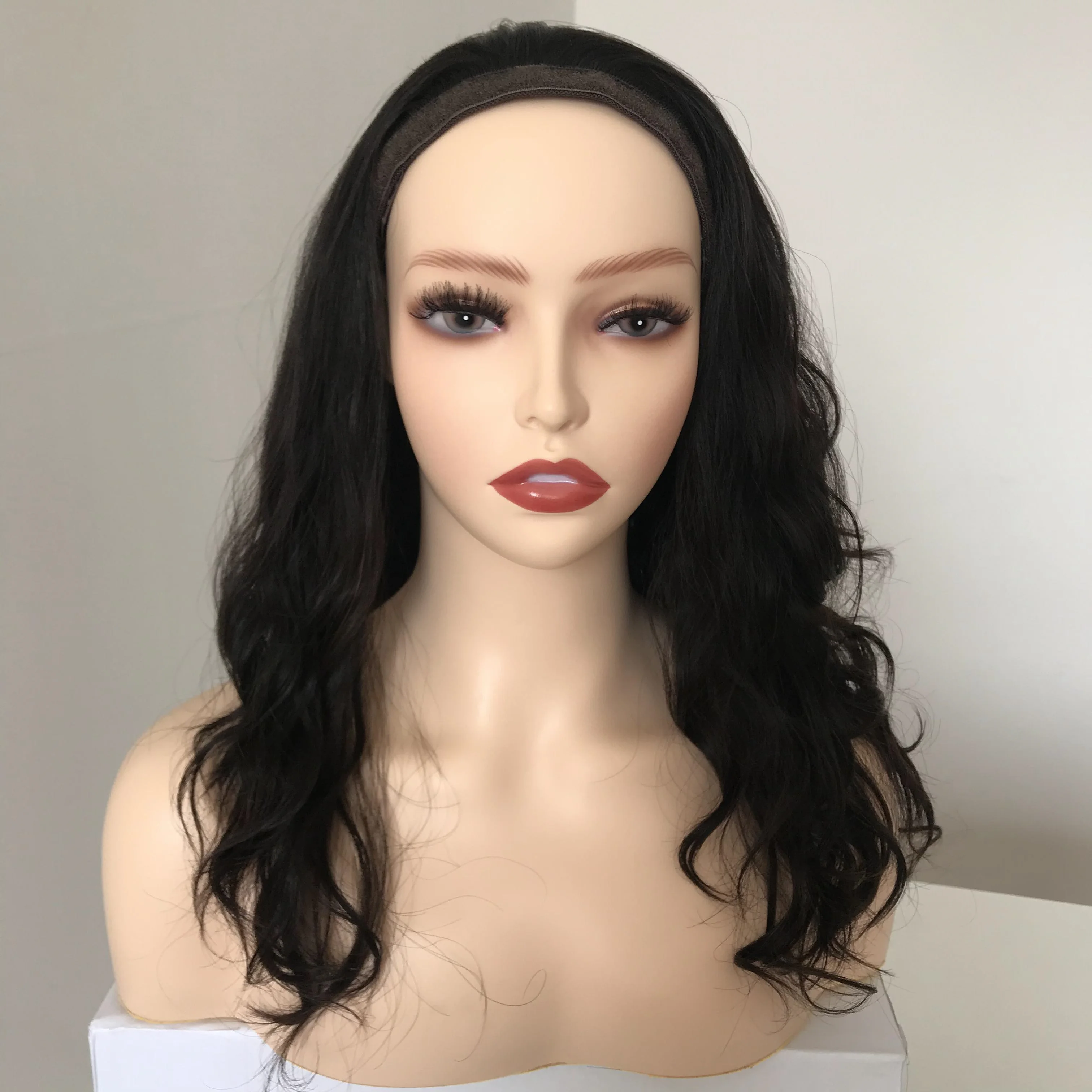 

H Fast ship Wunder wig virgin human hair ponytail wig with kosher certificate sports gym wig