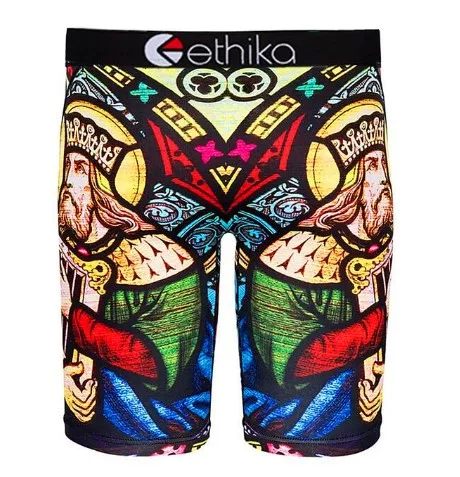 

mens bright color printed underwear briefs boxer short custom logo elastic waistband breathable underwear ethika printed shorts