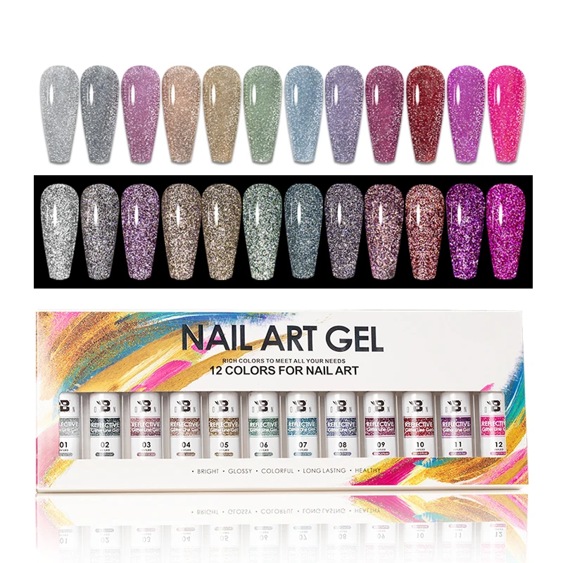 

Nail Kits Reflective Glitter Liner Gel Polish Set Reflective Premium Gel Liner Paint Nail Polish Gel Nails