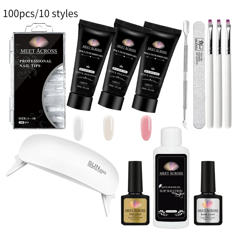 

Professional Custom Logo Quick Extension Nail Art Tools Poly Gel Nails Set