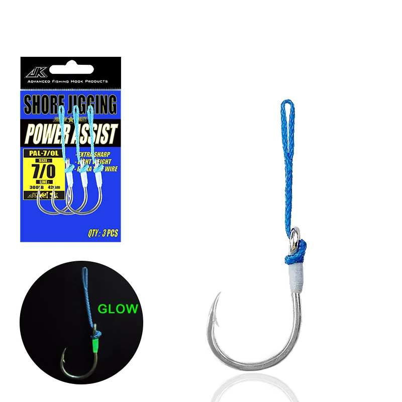 

JK PAL-L Fishing UV Glow Feather High Carbon Steel Sea Fishing Hooks