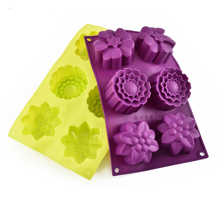 

Cheap Price 6-Cavity Cake Molds Flower Shape Custom 3D Soap Mold Silicone, Customer request