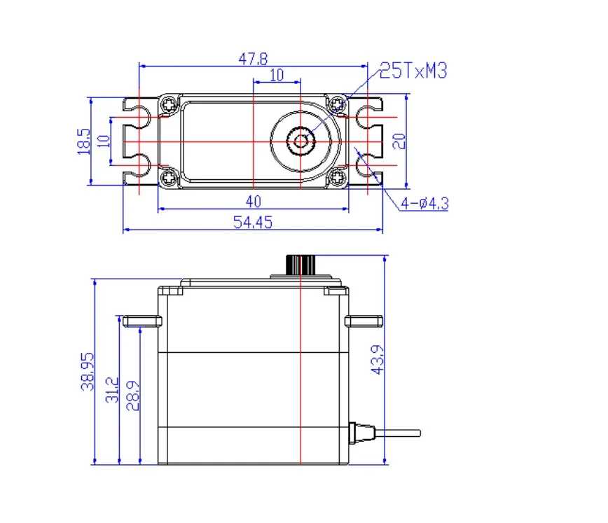 40kg Digital Standard Steeringservo High Torque Brushless Rc Servo