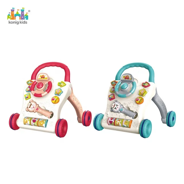 

2020 New Konig Kids Supply Toddler Multifunctional Foldable Musical Steering Wheel Activity Walker Baby