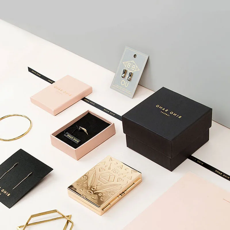 
BK03B Necklace Jewellery Box Custom Luxury Paper Ring Packaging Gift Jewelry Box With Logo Printed 