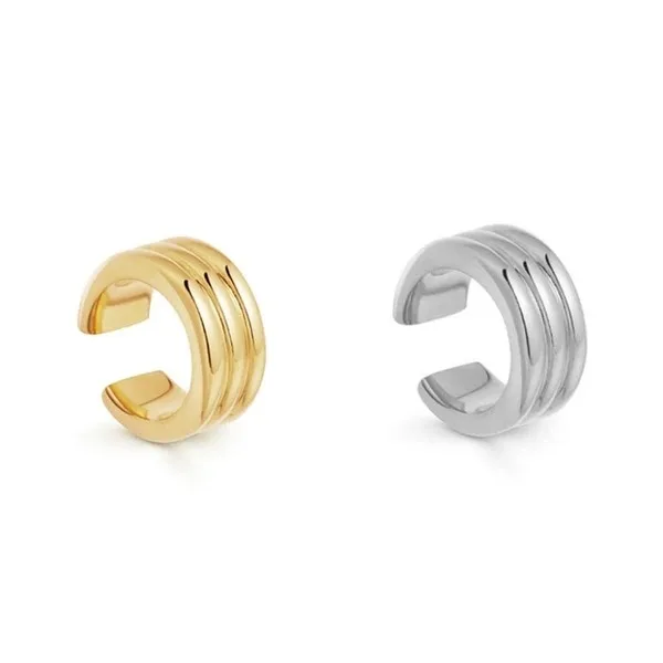 

High Quality cuff earrings 925 sterling silver women gold plated Jewelry cuff CC Earrings