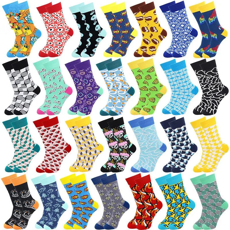 

Hot 100 design mens tube formal high quality colourful funny men socks 100% cotton fashionable