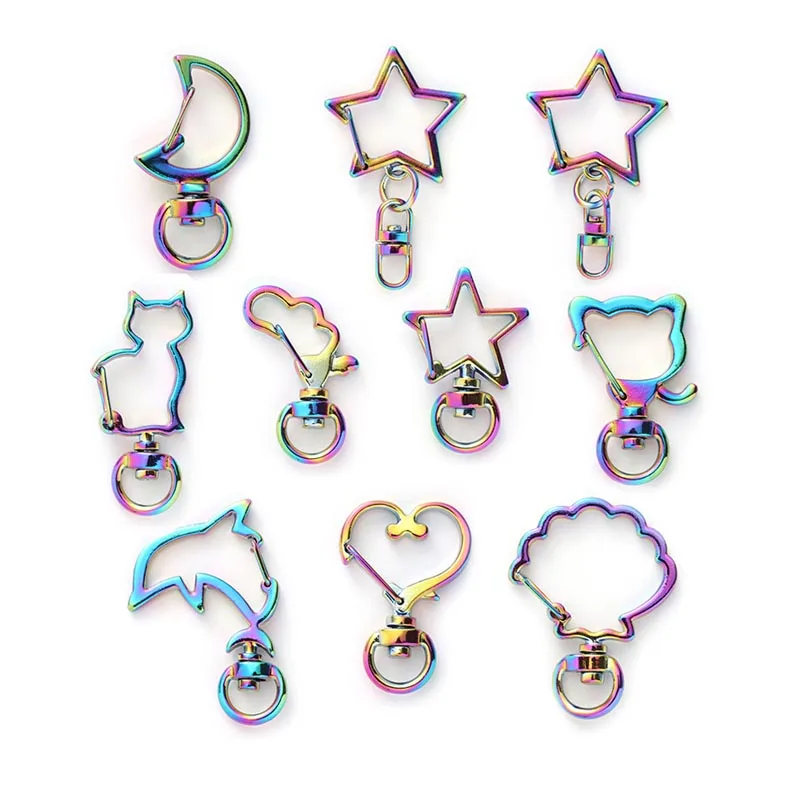 

8mm Colored Metal Buckles for Keychain Lobster Clasp Hooks Key Ring Trigger Clips Clasps DIY Accessories