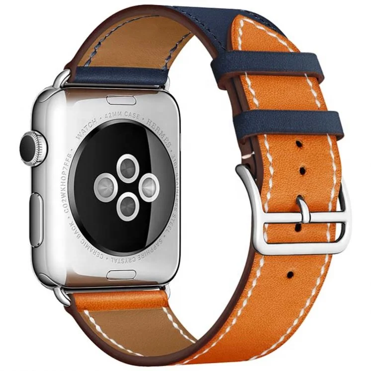 

slim crazy horse genuine leather apple watch strap luxury smart wrist watch bands for apple i watch series 7 45mm 41mm, Multi colors