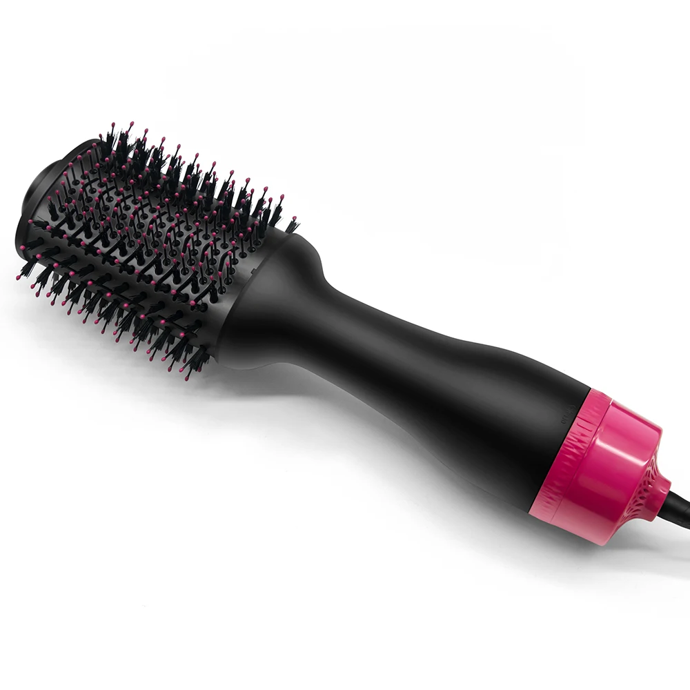 

New one Step Hair Dryer Volumizer 2-in-1Hair Dryer Brush with Straightening salon hot air hair spin brush, Black