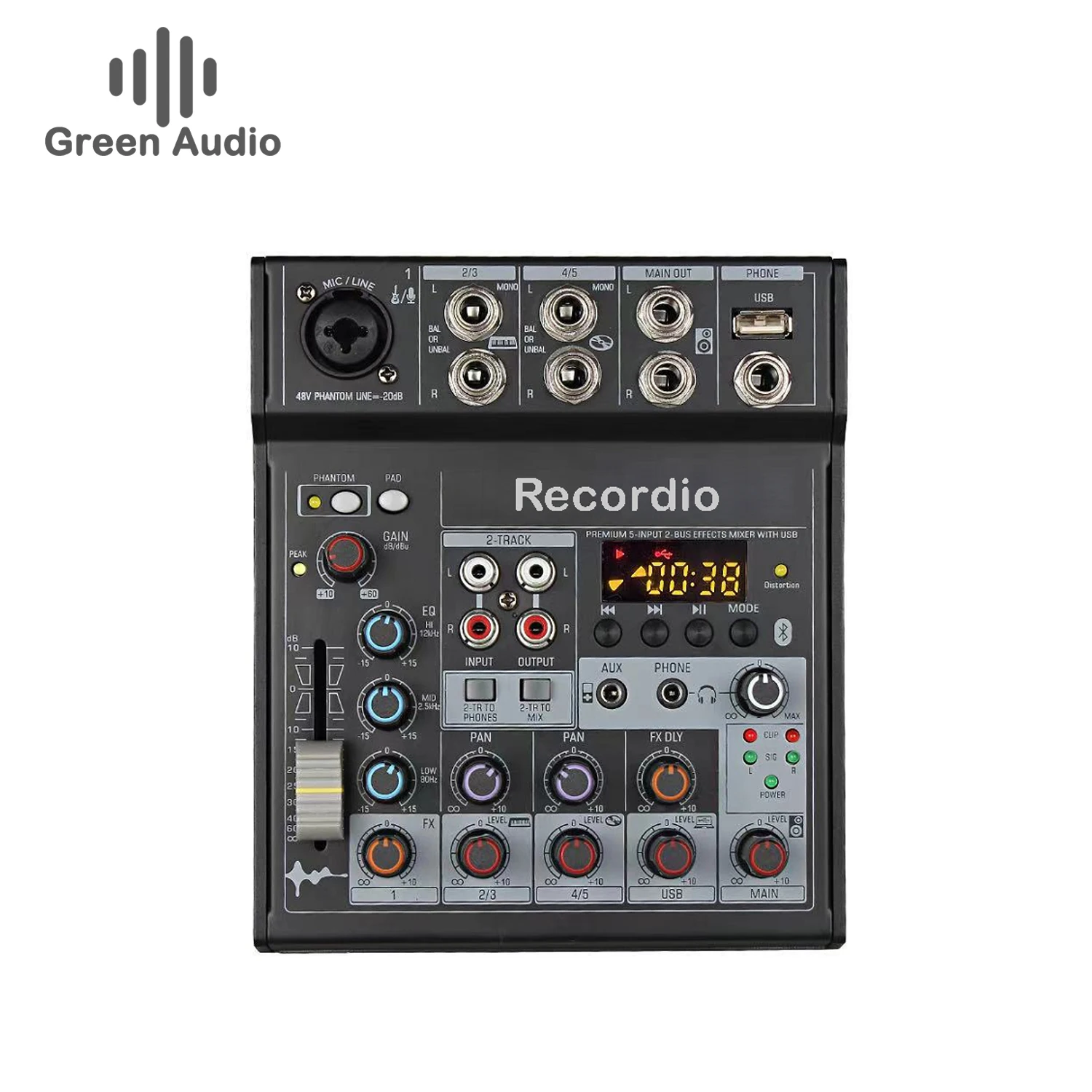 

GAX-TG502 Outdoor Sound System 4 Channel BT Integrated Mixer DJ Controller For Podcasters Musicians