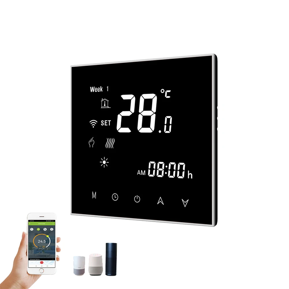 

Wireless Tuya Wifi Water Gas Boiler Underfloor Heating Programmable Smart Room Thermostat