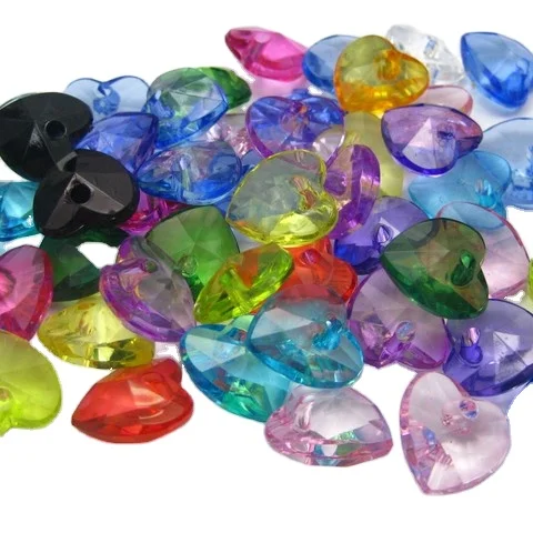 

Wholesale Clear Heart Shaped Transparent Acrylic Plastic Beads For DIY Jewelry Accessory, Customized