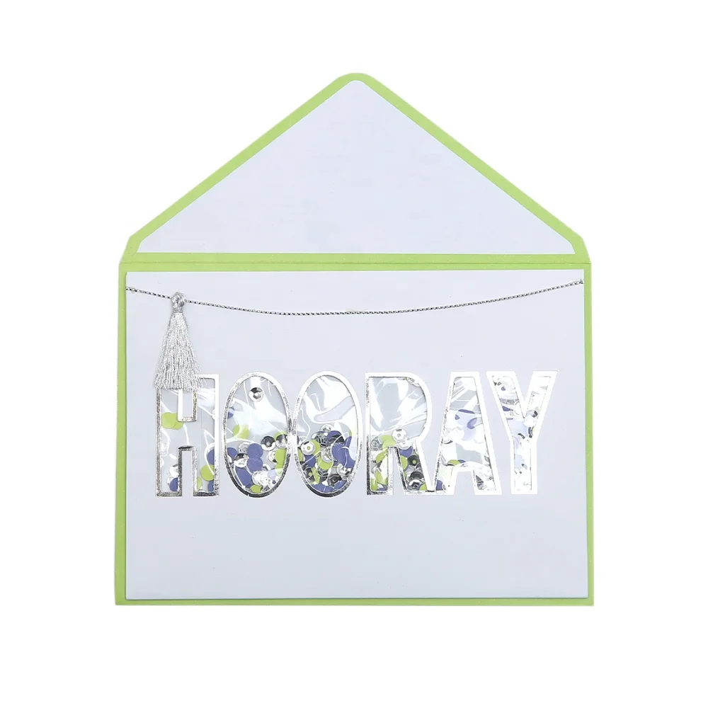

Hooray Birthday Handmade Birthday Card with Colorful Confetti