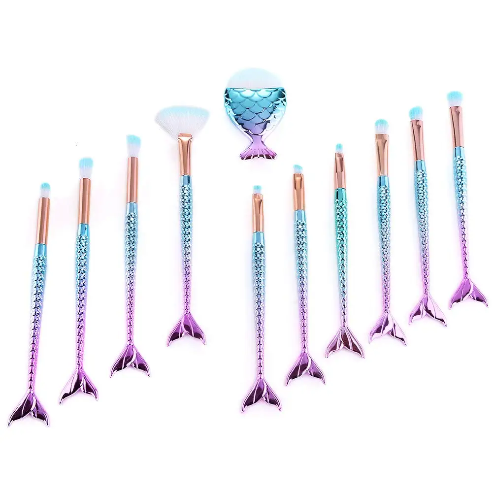 

Brochas Sirena Makeup Make Up Brushes Set Private Label 11Pcs Beauty Products For Women Quality Mermaid Makeup Brush