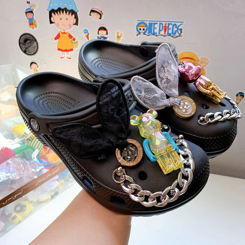 

Lovely Rabbit Bear Croc Charms Shoes Buckle Accessories Decorative Luxury Quality Bundle DIY Clogs Shoe for Croc Cute