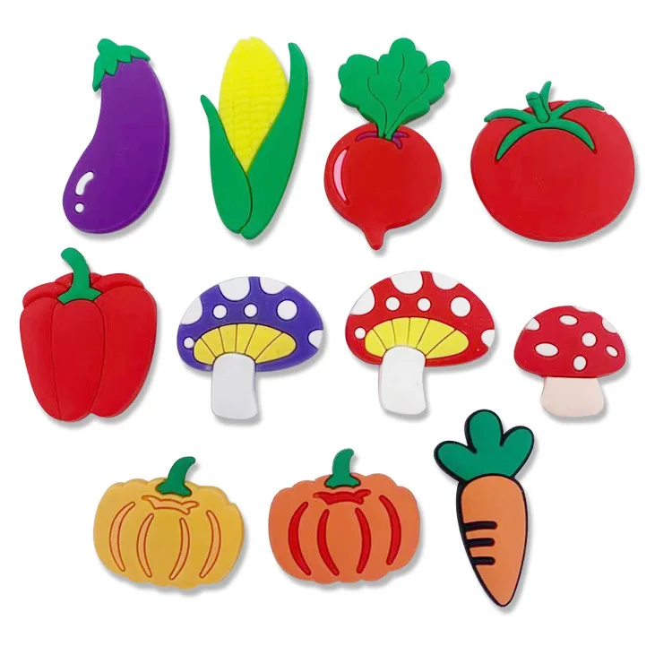 

Custom logo wholesale vegetables PVC Factory direct sales croc charms new decor shoes buckle croc shoe charms