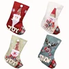 SJ0530 wholesale special santa presents deer multicolor linen designed christmas stockings