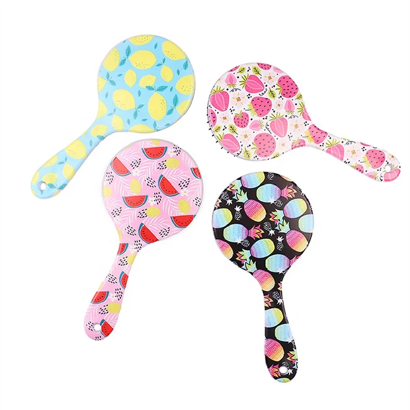

Factory Direct Fruit Pattern Big Size Airbag Hair Brush Candy Round Cushion Hairbrush Wet or Dry Durable Customize Hairbrush, Customized color