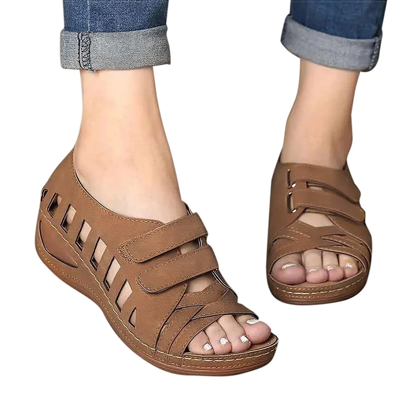 

Women Sandals 2021 Summer Shoes Women Wedges Shoes With Platform Sandals Soft Leather Gladiator Sandalias Mujer Heels Sandals