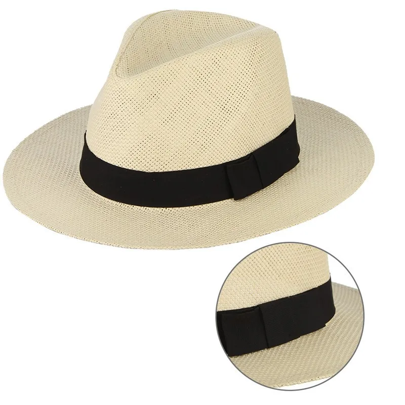 Wholesale Custom Men Straw Boater Hat Summer Beach Panama Cheap ...
