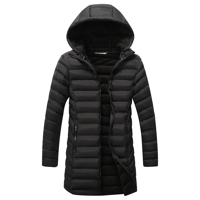 

Hot sale plus size men's long jackets casual cotton coat