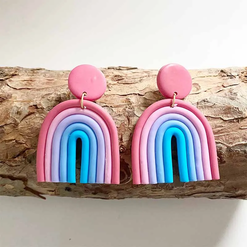 

New custom design women Jewellry polymer clay arch earrings, Picture