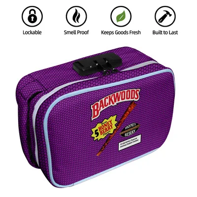 

BACKWOODS cigar carbon lining smell proof bag Case with Combination Lock Fourfold Odor Proof Fabrics Waterproof Box high quality