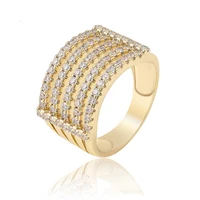 

16308 Xuping fashion synthetic zircon ring jewelry, hot sale 2019 14K gold color women's finger ring