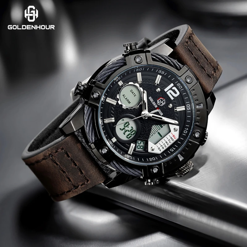 

GOLDENHOUR Watch GH120 expressvpn cracked account with high quality hunted online michele sidney watch, Black,silver